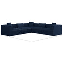 Manufacturer Color_Navy -- Cube 108" Navy Fabric Upholstered 5 pc Modular Sectional IMAGE 9