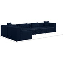  Manufacturer Color_Navy -- Cube 144" Navy Fabric Upholstered 5 pc Modular Sectional IMAGE 14