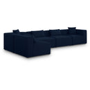  Manufacturer Color_Navy -- Cube 144" Navy Fabric Upholstered 5 pc Modular Sectional IMAGE 1