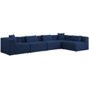  Manufacturer Color_Navy -- Cube 144" Navy Fabric Upholstered 5 pc Modular Sectional IMAGE 2