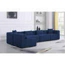  Manufacturer Color_Navy -- Cube 144" Navy Fabric Upholstered 5 pc Modular Sectional IMAGE 3