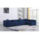  Manufacturer Color_Navy -- Cube 144" Navy Fabric Upholstered 5 pc Modular Sectional IMAGE 4
