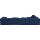  Manufacturer Color_Navy -- Cube 144" Navy Fabric Upholstered 5 pc Modular Sectional IMAGE 6