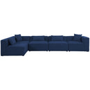  Manufacturer Color_Navy -- Cube 144" Navy Fabric Upholstered 5 pc Modular Sectional IMAGE 7