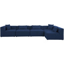  Manufacturer Color_Navy -- Cube 144" Navy Fabric Upholstered 5 pc Modular Sectional IMAGE 8
