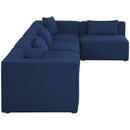  Manufacturer Color_Navy -- Cube 144" Navy Fabric Upholstered 5 pc Modular Sectional IMAGE 9