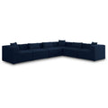  Manufacturer Color_Navy -- Cube 144" Navy Fabric Upholstered 6 pc Modular Sectional IMAGE 1