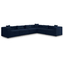  Manufacturer Color_Navy -- Cube 144" Navy Fabric Upholstered 6 pc Modular Sectional IMAGE 1