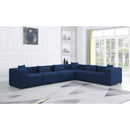  Manufacturer Color_Navy -- Cube 144" Navy Fabric Upholstered 6 pc Modular Sectional IMAGE 2