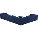  Manufacturer Color_Navy -- Cube 144" Navy Fabric Upholstered 6 pc Modular Sectional IMAGE 3