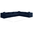  Manufacturer Color_Navy -- Cube 144" Navy Fabric Upholstered 6 pc Modular Sectional IMAGE 9