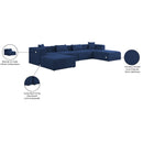  Manufacturer Color_Navy -- Cube 144" Navy Fabric Upholstered 6 pc Modular Sectional IMAGE 10