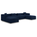  Manufacturer Color_Navy -- Cube 144" Navy Fabric Upholstered 6 pc Modular Sectional IMAGE 1