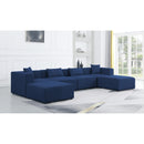  Manufacturer Color_Navy -- Cube 144" Navy Fabric Upholstered 6 pc Modular Sectional IMAGE 2