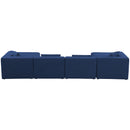  Manufacturer Color_Navy -- Cube 144" Navy Fabric Upholstered 6 pc Modular Sectional IMAGE 3