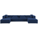  Manufacturer Color_Navy -- Cube 144" Navy Fabric Upholstered 6 pc Modular Sectional IMAGE 4