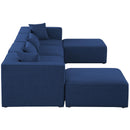 Manufacturer Color_Navy -- Cube 144" Navy Fabric Upholstered 6 pc Modular Sectional IMAGE 5