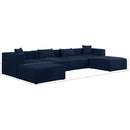 Manufacturer Color_Navy -- Cube 144" Navy Fabric Upholstered 6 pc Modular Sectional IMAGE 9