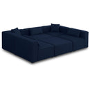  Manufacturer Color_Navy -- Cube 108" Navy Fabric Upholstered 6 pc Modular Sectional IMAGE 1