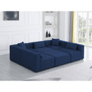 Manufacturer Color_Navy -- Cube 108" Navy Fabric Upholstered 6 pc Modular Sectional IMAGE 2
