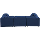  Manufacturer Color_Navy -- Cube 108" Navy Fabric Upholstered 6 pc Modular Sectional IMAGE 3