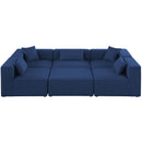  Manufacturer Color_Navy -- Cube 108" Navy Fabric Upholstered 6 pc Modular Sectional IMAGE 4