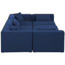  Manufacturer Color_Navy -- Cube 108" Navy Fabric Upholstered 6 pc Modular Sectional IMAGE 5