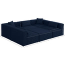  Manufacturer Color_Navy -- Cube 108" Navy Fabric Upholstered 6 pc Modular Sectional IMAGE 9