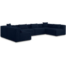  Manufacturer Color_Navy -- Cube 144" Navy Fabric Upholstered 6 pc Modular Sectional IMAGE 1