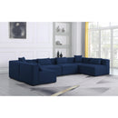  Manufacturer Color_Navy -- Cube 144" Navy Fabric Upholstered 6 pc Modular Sectional IMAGE 2