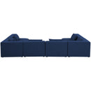  Manufacturer Color_Navy -- Cube 144" Navy Fabric Upholstered 6 pc Modular Sectional IMAGE 3
