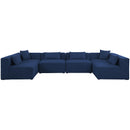  Manufacturer Color_Navy -- Cube 144" Navy Fabric Upholstered 6 pc Modular Sectional IMAGE 4