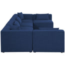 Manufacturer Color_Navy -- Cube 144" Navy Fabric Upholstered 6 pc Modular Sectional IMAGE 5