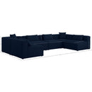  Manufacturer Color_Navy -- Cube 144" Navy Fabric Upholstered 6 pc Modular Sectional IMAGE 9