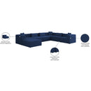  Manufacturer Color_Navy -- Cube 144" Navy Fabric Upholstered 7 pc Modular Sectional IMAGE 10