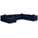  Manufacturer Color_Navy -- Cube 144" Navy Fabric Upholstered 7 pc Modular Sectional IMAGE 1