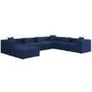 Meridian Cube Fabric Sectional 630Navy-Sec7A IMAGE 1