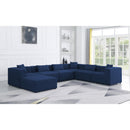  Manufacturer Color_Navy -- Cube 144" Navy Fabric Upholstered 7 pc Modular Sectional IMAGE 2