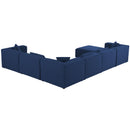  Manufacturer Color_Navy -- Cube 144" Navy Fabric Upholstered 7 pc Modular Sectional IMAGE 3