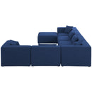  Manufacturer Color_Navy -- Cube 144" Navy Fabric Upholstered 7 pc Modular Sectional IMAGE 5