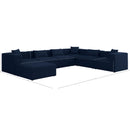  Manufacturer Color_Navy -- Cube 144" Navy Fabric Upholstered 7 pc Modular Sectional IMAGE 9
