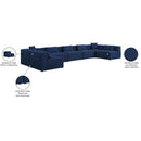  Manufacturer Color_Navy -- Cube 180" Navy Fabric Upholstered 7 pc Modular Sectional IMAGE 10