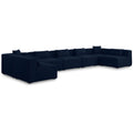  Manufacturer Color_Navy -- Cube 180" Navy Fabric Upholstered 7 pc Modular Sectional IMAGE 1