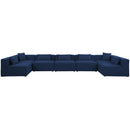  Manufacturer Color_Navy -- Cube 180" Navy Fabric Upholstered 7 pc Modular Sectional IMAGE 4