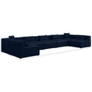  Manufacturer Color_Navy -- Cube 180" Navy Fabric Upholstered 7 pc Modular Sectional IMAGE 9