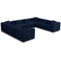  Manufacturer Color_Navy -- Cube 144" Navy Fabric Upholstered 8 pc Modular Sectional IMAGE 1