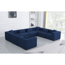  Manufacturer Color_Navy -- Cube 144" Navy Fabric Upholstered 8 pc Modular Sectional IMAGE 2