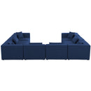  Manufacturer Color_Navy -- Cube 144" Navy Fabric Upholstered 8 pc Modular Sectional IMAGE 3