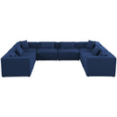  Manufacturer Color_Navy -- Cube 144" Navy Fabric Upholstered 8 pc Modular Sectional IMAGE 4