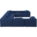  Manufacturer Color_Navy -- Cube 144" Navy Fabric Upholstered 8 pc Modular Sectional IMAGE 5